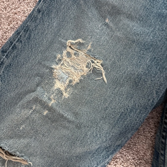 Distressed Levi’s 501 Blue Jeans - Picture 3 of 15